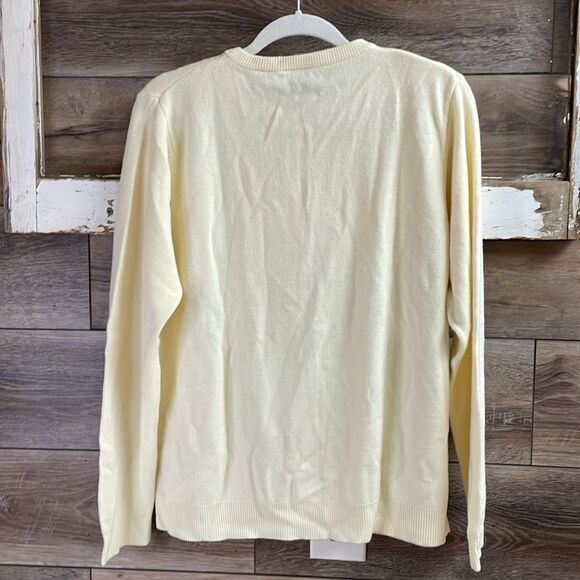 Jason Maxwell Ladies Button Up Sweater Cardigan, Size Large, Cream Off White - Picture 6 of 6